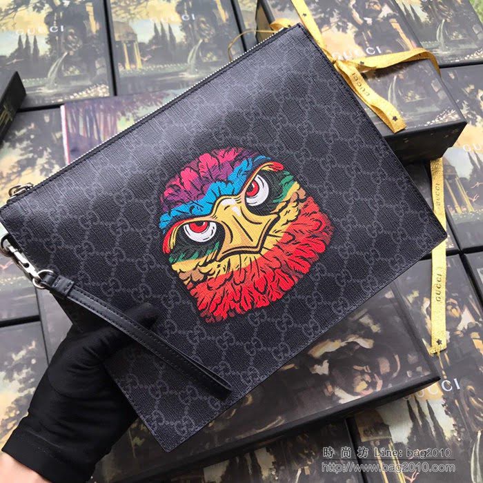 GUCCI古馳 歐洲正品原單 547084貓頭鷹 貓頭鷹手拿包系列 男士手拿包  ydgq3267